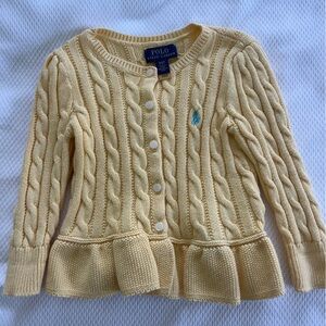 Polo Ralph Lauren Yellow Cable Knit Cardigan